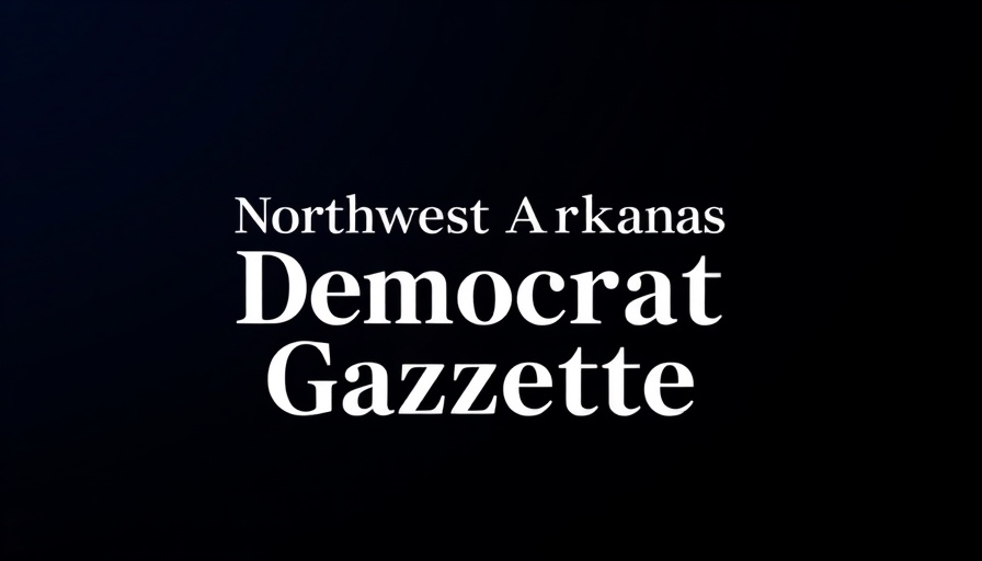 Northwest Arkansas Democrat Gazette logo on dark background