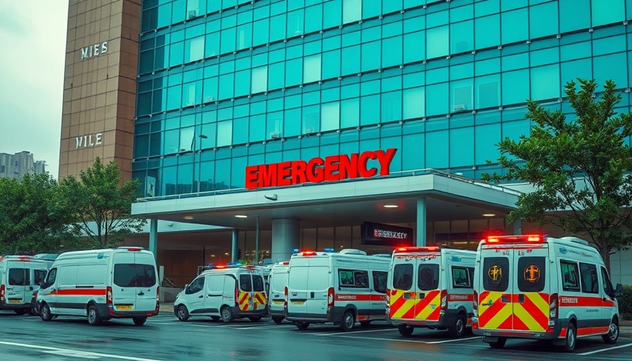Ambulances at Pennsylvania hospital for Medicare Medicaid funding discussions.