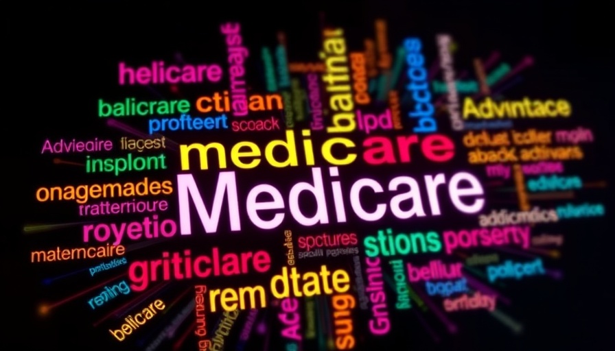 Medicare Advantage plan comparisons Muskegon word cloud showcasing healthcare terms.