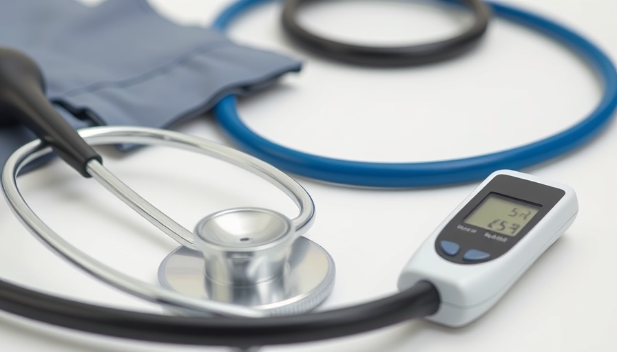 Medical tools including stethoscope and sphygmomanometer close-up for AI in Medicare coverage decisions.