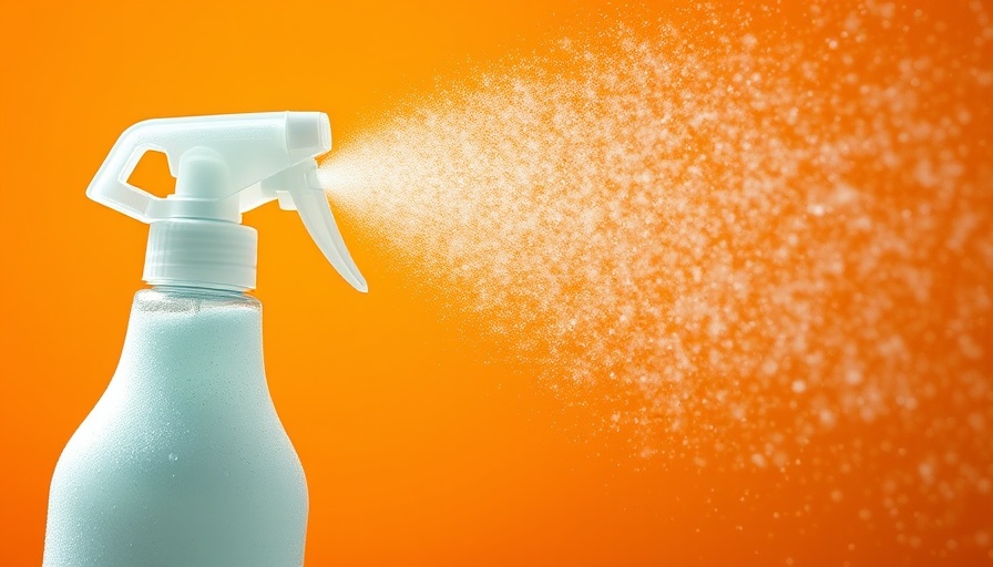 Close-up of sea salt spray with mist, energetic orange background.