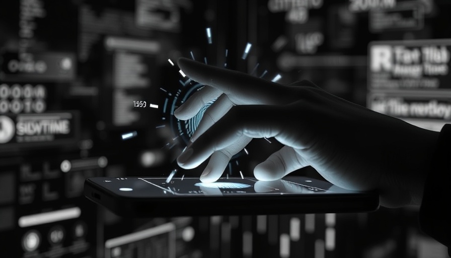 Fingerprint scanning on smartphone illustrating medical wearables data privacy.