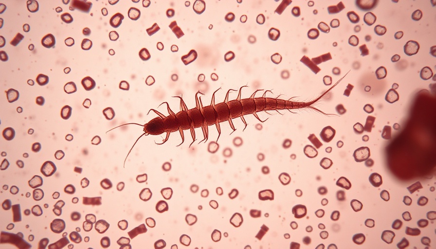 Microscopic view of parasite related to lymphatic filariasis.