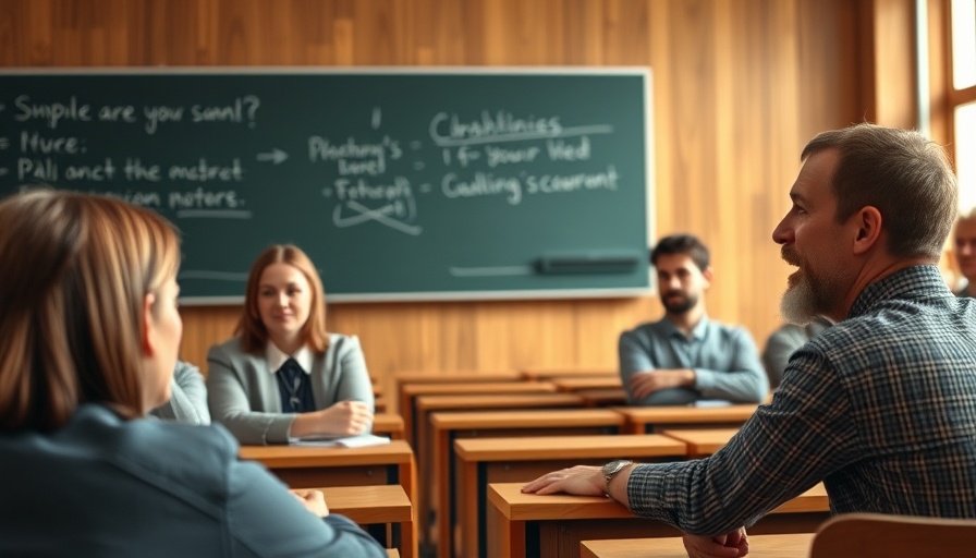 Older professor engaging students in a classroom, discussing retirement age eligibility rules.