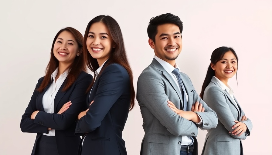 Confident professionals standing back to back, promoting low cost medical insurance in Muskegon.