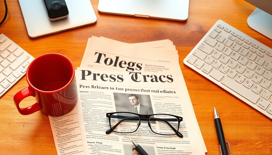 Press release on desk with glasses and coffee, Shelby Michigan expert.