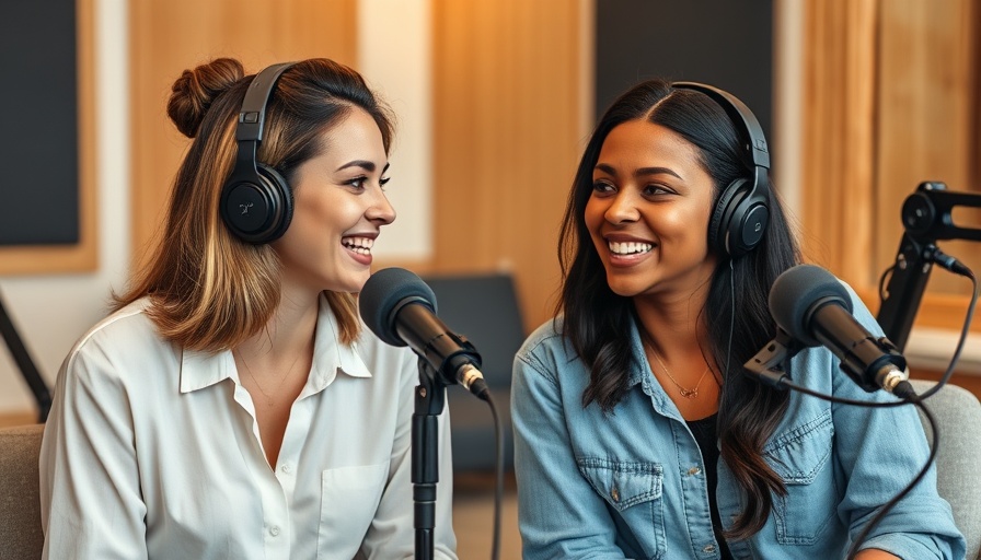 Two women podcasting, discussing aging pets and pet parenting.