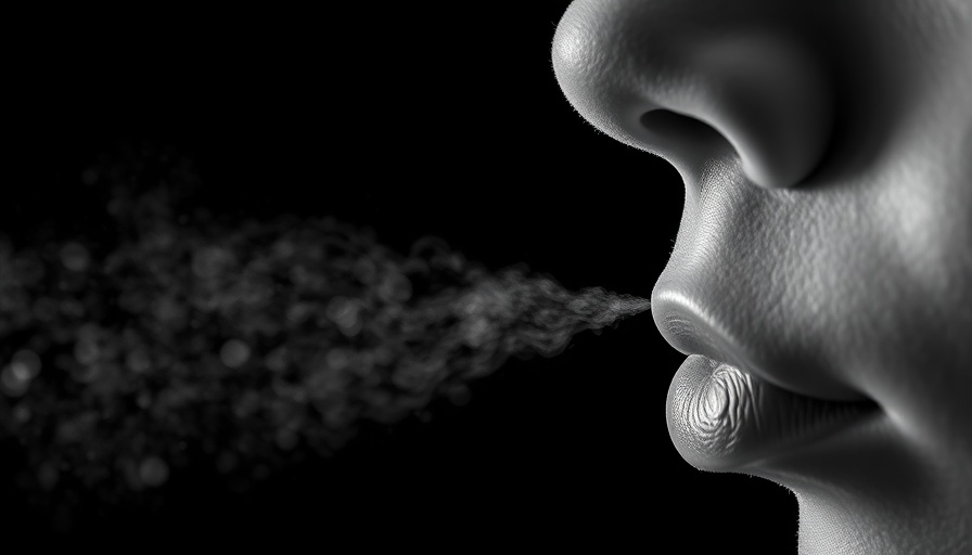 Nasal spray mist close-up, alternative health care example.