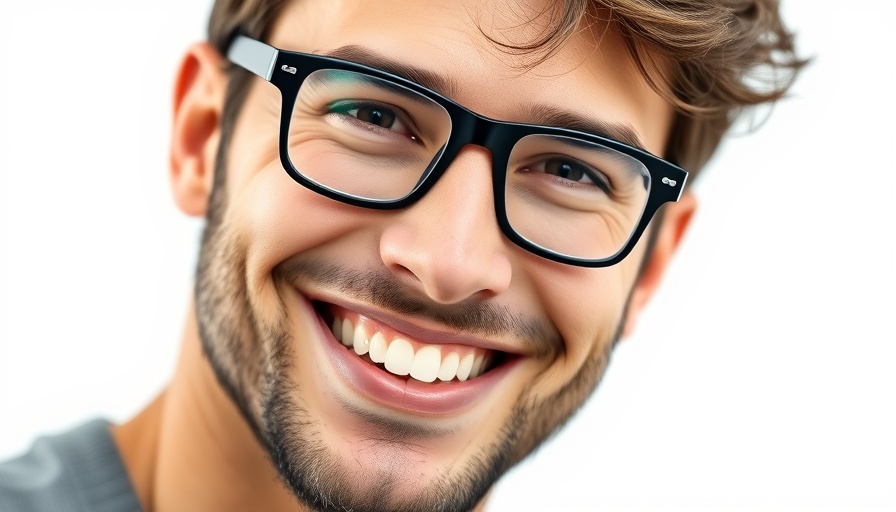 Smiling man in glasses, close-up; Medicare Advantage plan comparisons Muskegon.