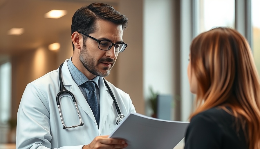 Doctor discussing cashless medical treatment suspension with patient.
