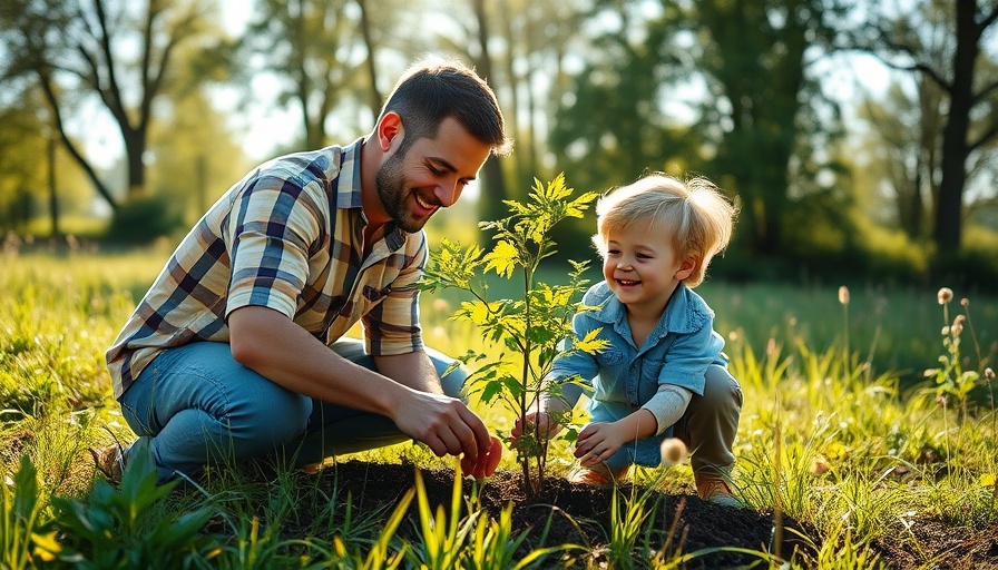 Green Snoqualmie Day event with father and child planting