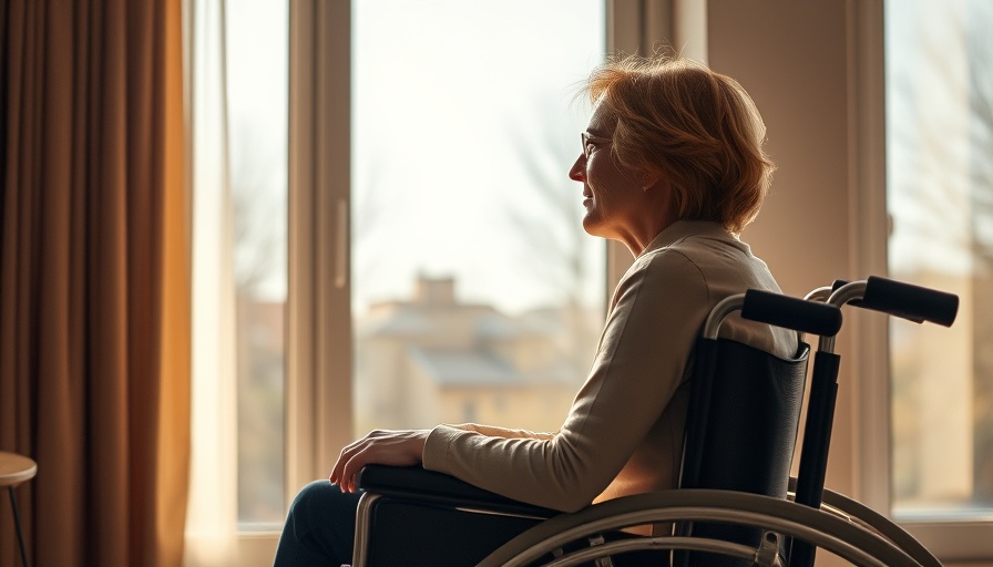 Woman in wheelchair near window, Muskegon Social Security benefits application.