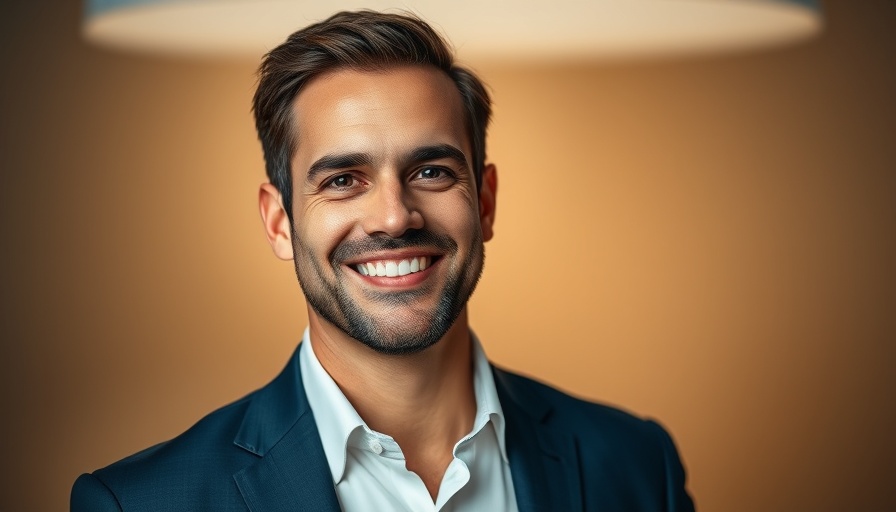 Portrait of businessman in suit smiling, low cost medical insurance Muskegon.