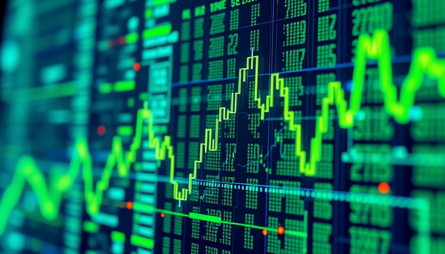 Abstract digital graph representing AI stocks for retirement investment.