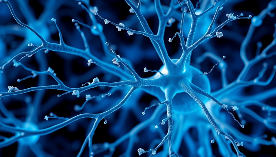 Illustration of neural connections depicting Alzheimer's disease processes.