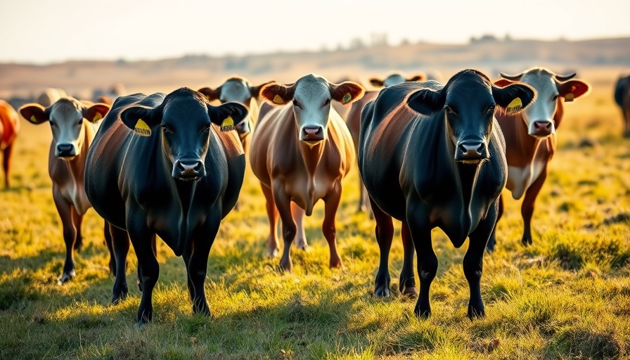 Lifelike cattle with ear tags in field, illustrating livestock traceability technology.