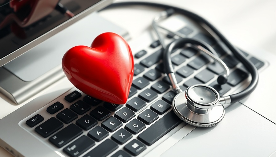 Heart on keyboard with stethoscope representing caregivers retirement planning.