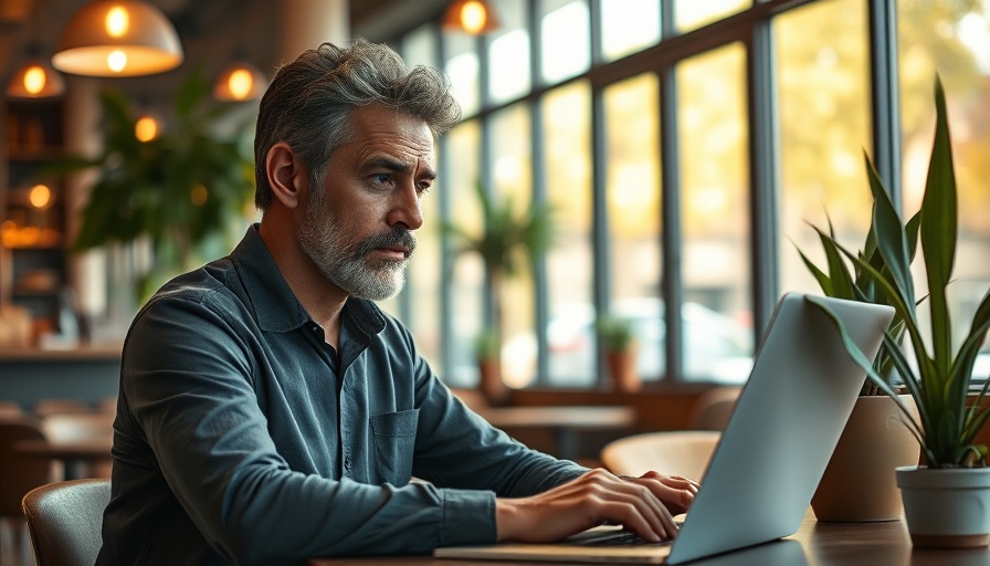 Middle-aged man contemplating financial decisions at a cafe, financial regrets Gen X.