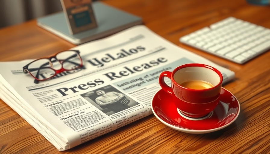 Professional setup with newspaper, coffee, and keyboard on desk.