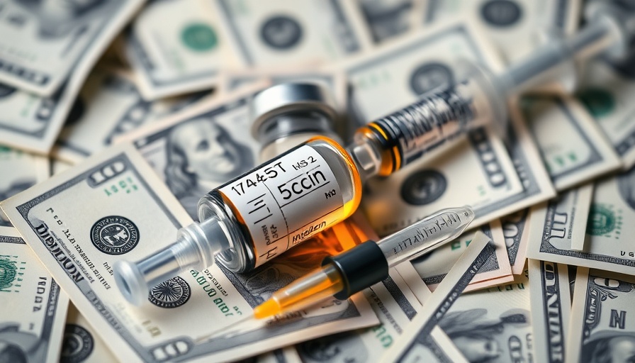 Senior Savings Model: Insulin and syringe on dollar bills.