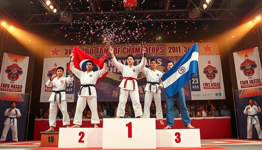Martial arts champions on podium showcasing mindset mastery.