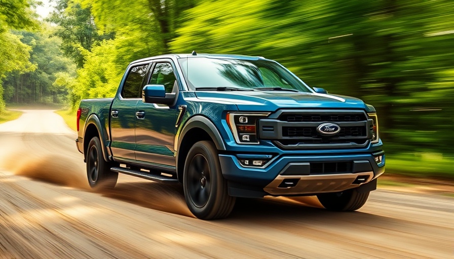 2026 Ford F-150 Lightning STX speeding on a dirt road.