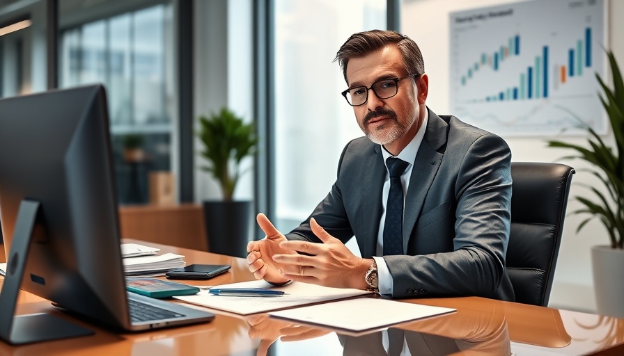Expert financial planning tips by advisor at desk in office.