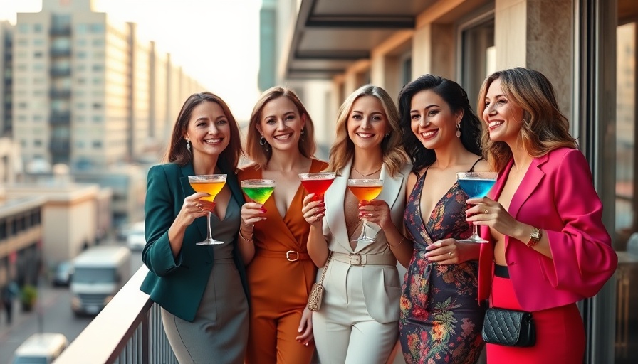 Elegant women celebrating female friendships with cocktails, strong connections.