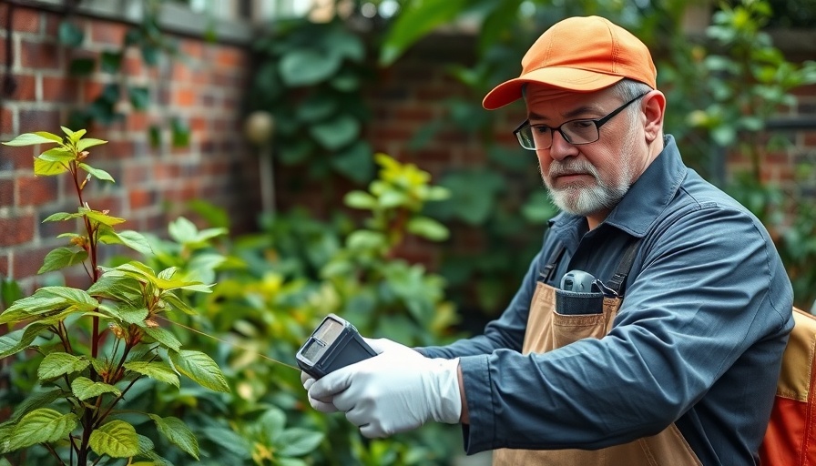 Expert applying best methods for rodent control in garden area.