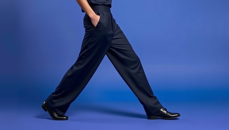 Fashionable dark navy Alo trousers review.