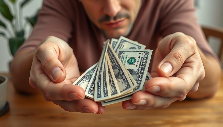 Hands holding shrinking dollars in retirement setting.