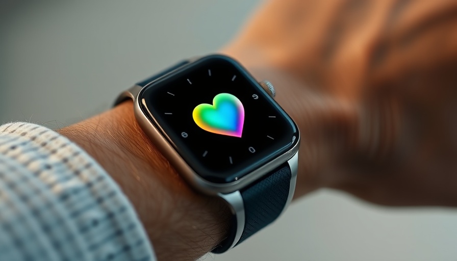 Smartwatch with health app showing heart icon, impact of AI on senior health care.