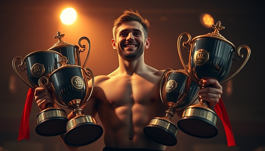 Champion proudly displays trophies after Kudo Championship Success.