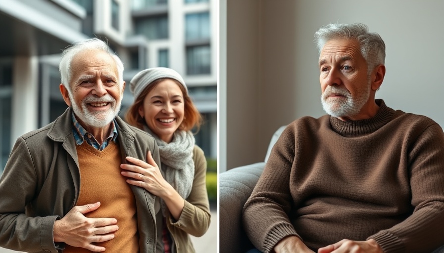 Elderly men with support illustrating Lewy body dementia symptoms.
