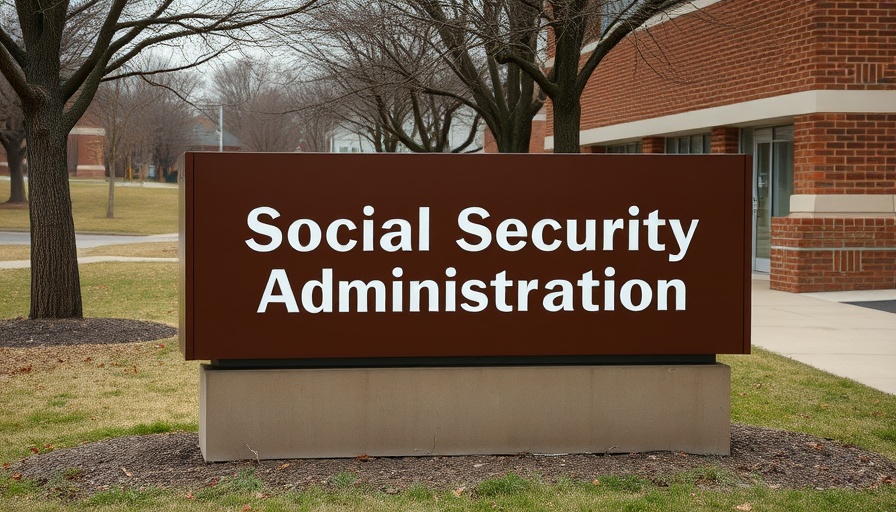 Social Security Administration sign in Muskegon suburban setting.