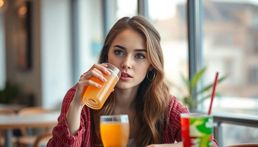 Young woman sipping a nutritious beverage for high blood pressure.