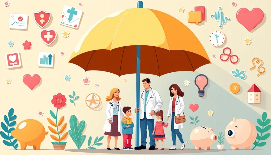 Illustration of Medicare Medicaid Advantage coverage with family and healthcare icons.