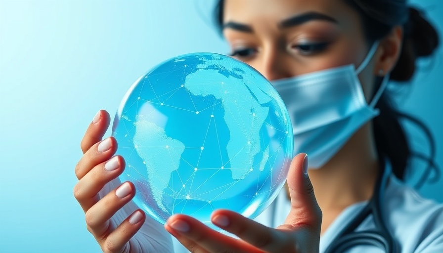 Alternative health care symbol with a globe held by professional.