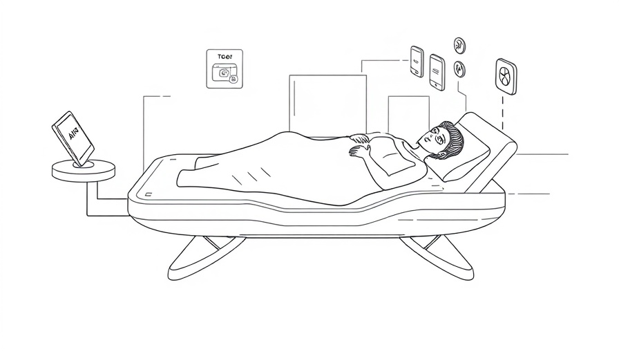 Smart bed technology in healthcare illustration, Muskegon.