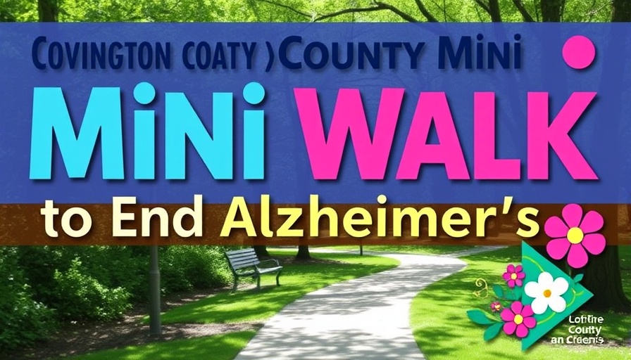 Covington County Walk to End Alzheimer's poster with event details.