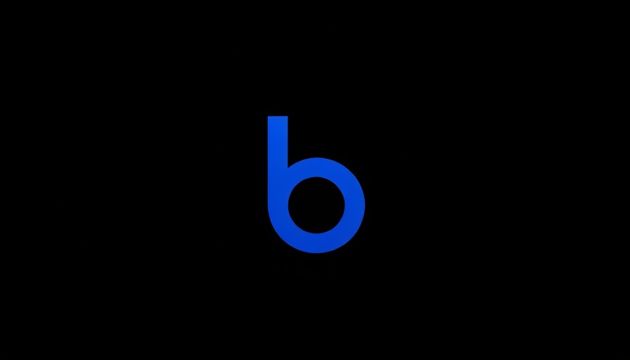 Minimalist blue 'b' logo on black background.