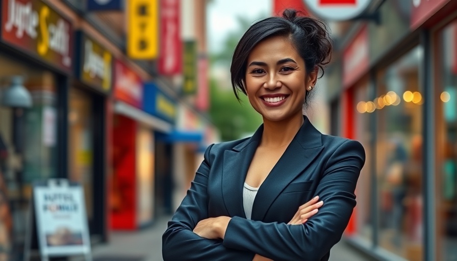 Professional woman smiling outdoors at a Senior Health Fair event.