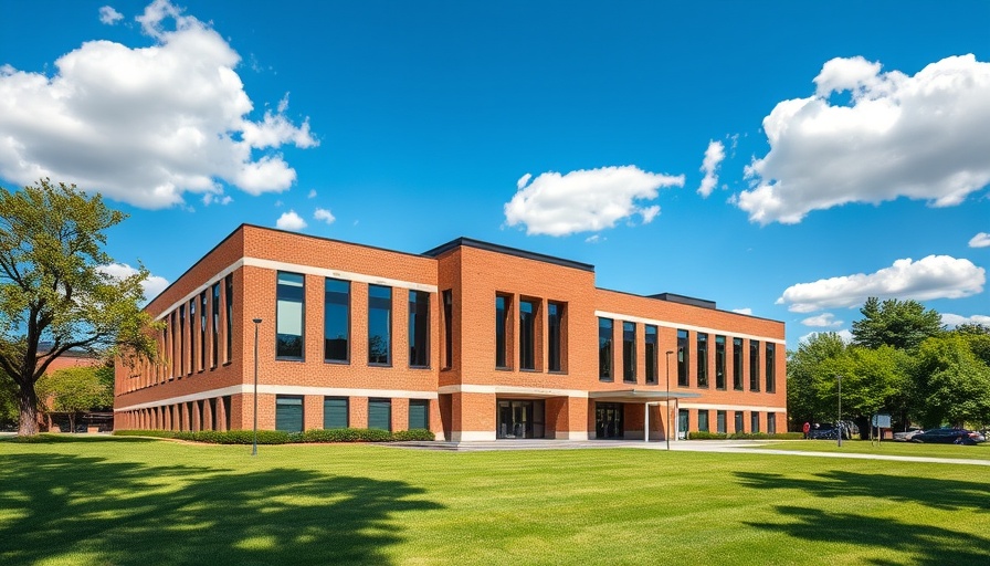 Modern VA building with brick facade on a sunny day.