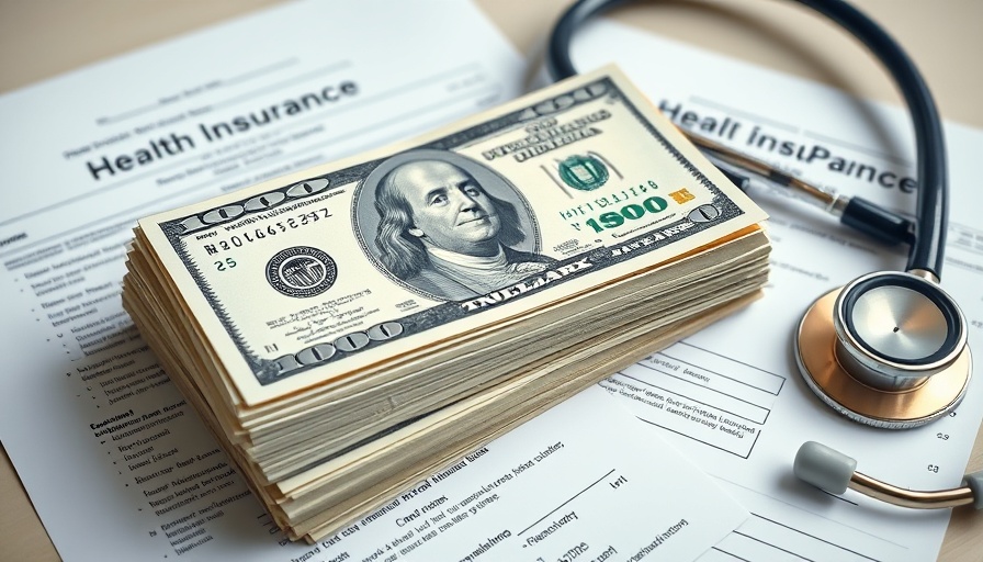 Health insurance forms with money and stethoscope symbolize health insurance subsidies.