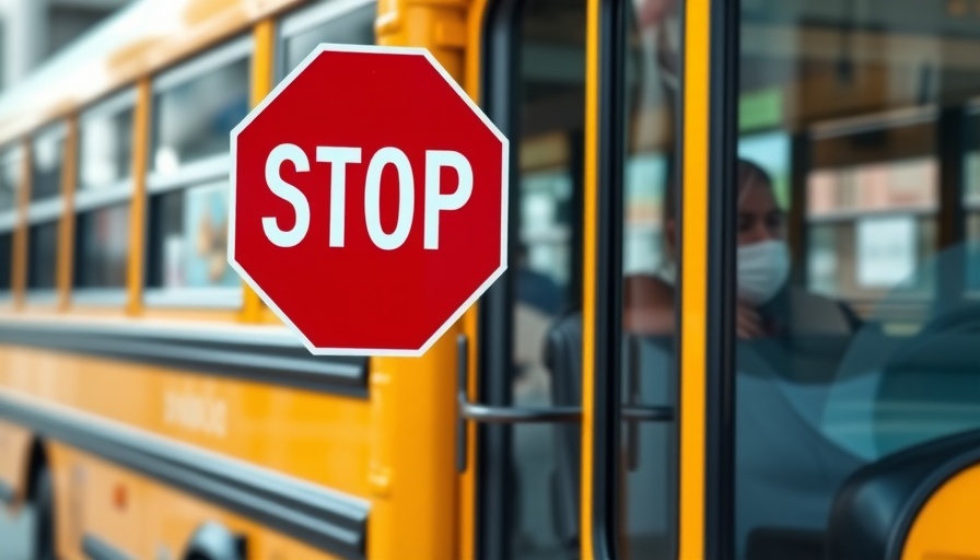 Yellow school bus with stop sign illustrating autism transportation safety in Muskegon.