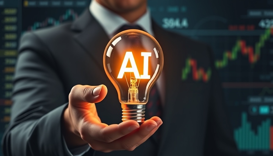 AI in financial planning concept with lightbulb and digital charts.