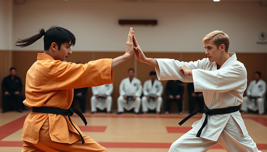 Martial arts class demonstrating kata techniques in Gurnee dojo.