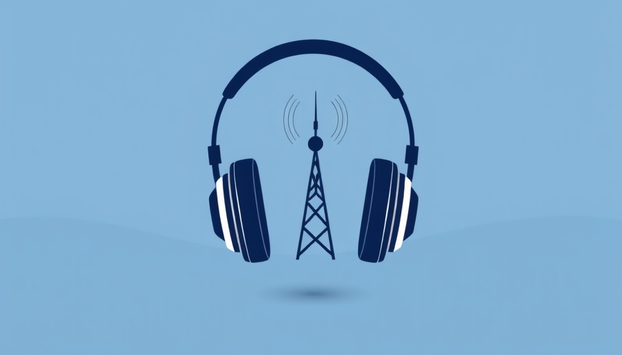 Minimalistic NPR graphic with blue background and headphones