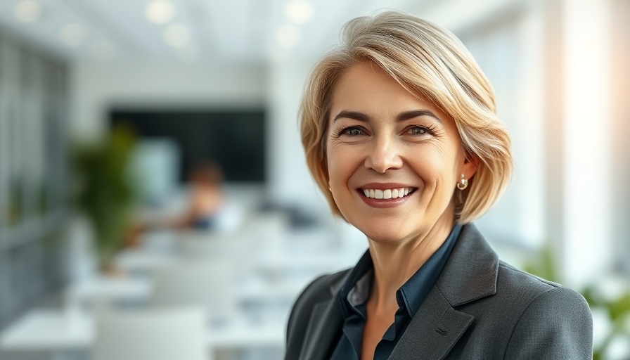 Smiling middle-aged woman representing retirement planning services.