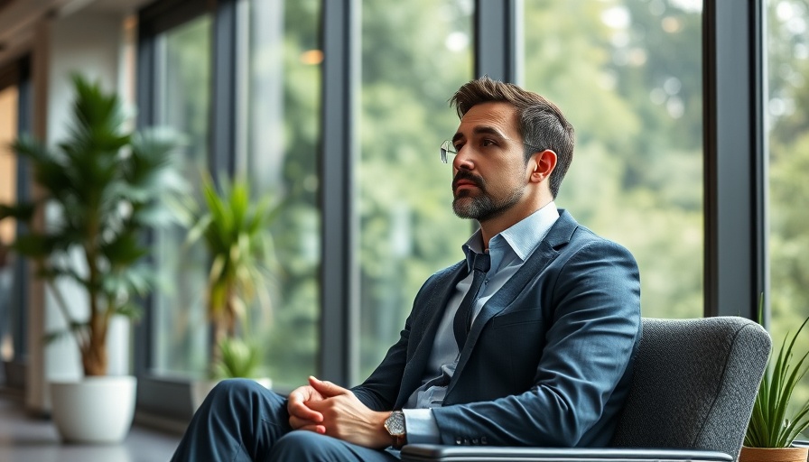 Business professional in an office, reflecting on corporatization of healthcare.